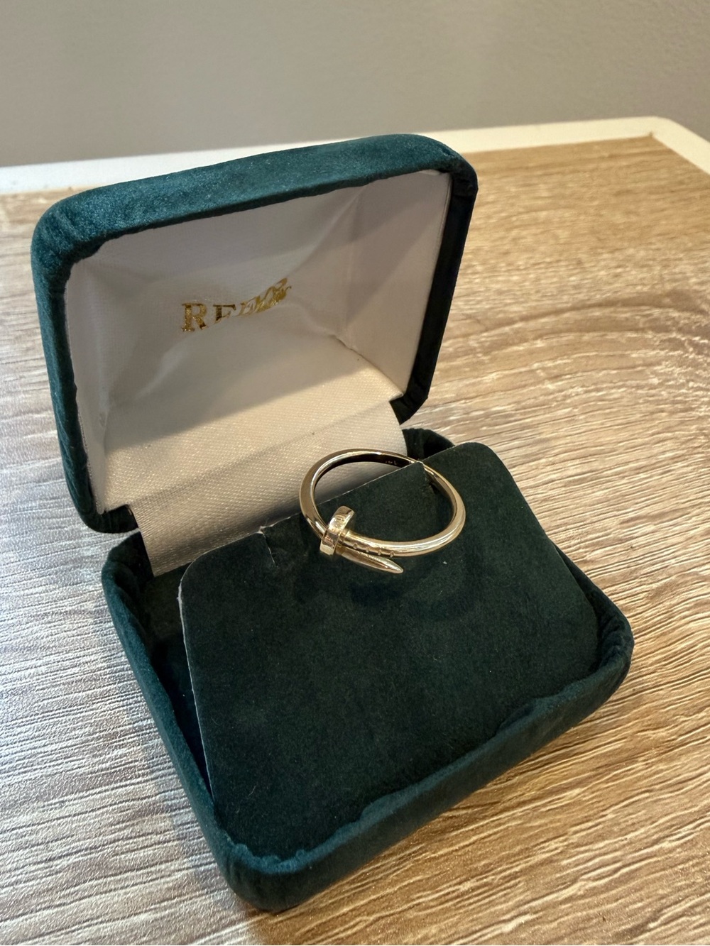 14K Gold Nail-Style Ring Size 9